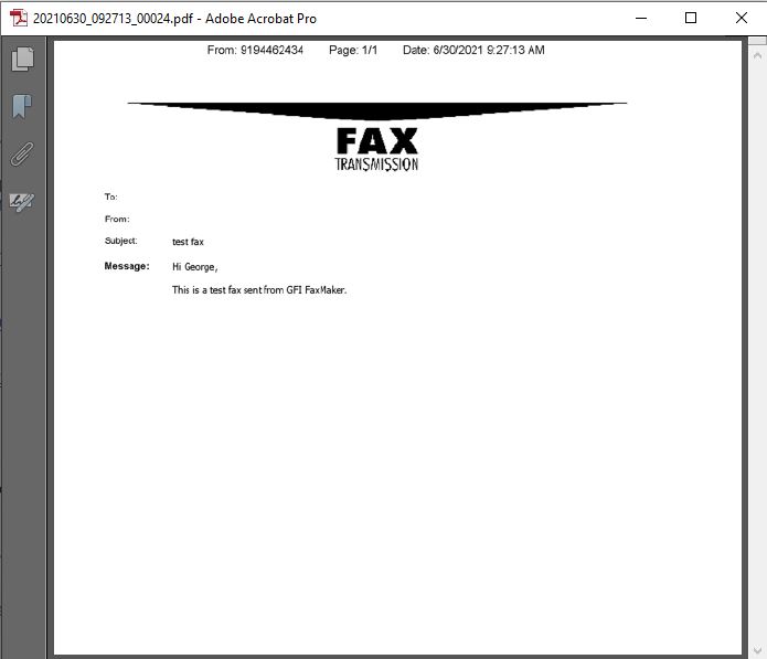 View faxes in the PDF viewer