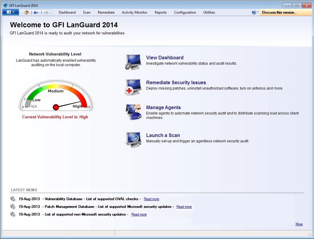 GFI LanGuard 2014 R2 screenshot