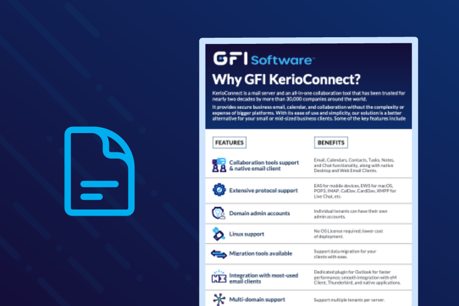 Why GFI KerioConnect - MSP Partner Benefits