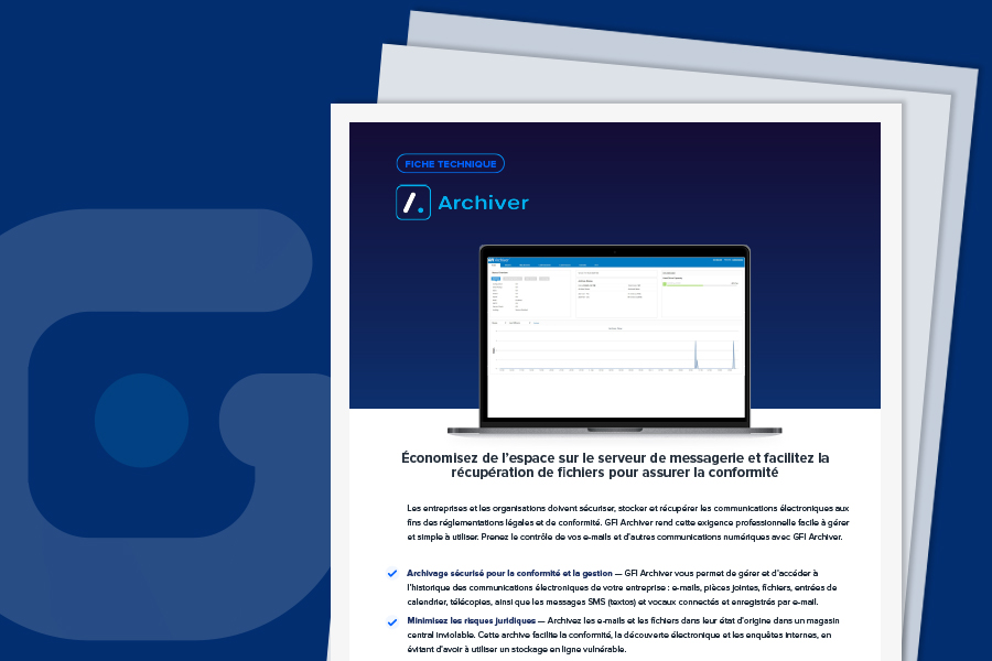 Datasheet for GFI Archiver (French)