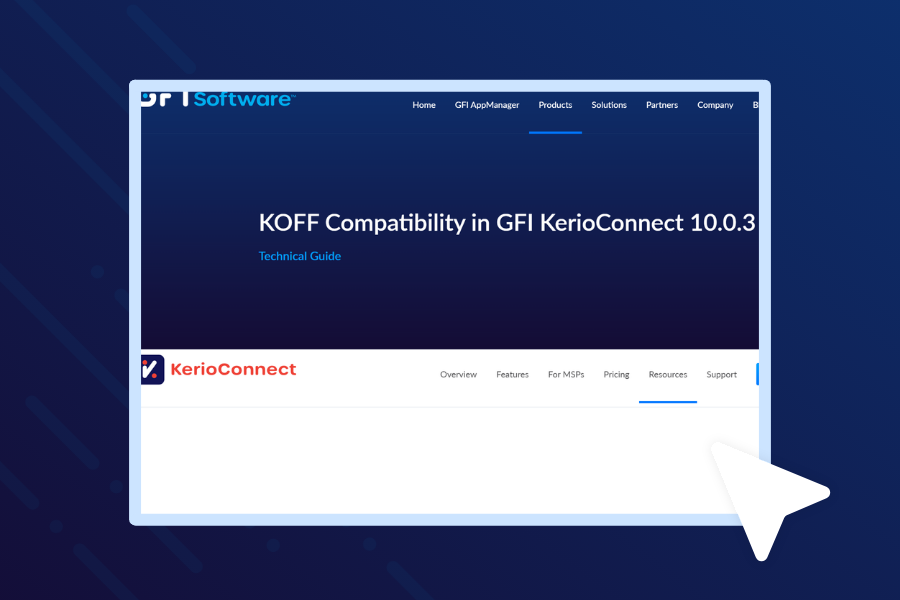 Kompatibilita KOFF v GFI KerioConnect 10.0.3